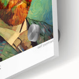 Acrylic print of a Van Gogh impressionist piece with vivid blues and yellows, ideal for dining room art.