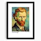 Colorful abstract art prints on a large canvas, featuring textured, impressionist-style brush strokes in a black frame.