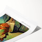 Extra large wall art featuring an impressionist style interpretation of line art flowers in vivid colors on a rolled canvas.