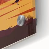 Ayers Rock Retro Travel Poster | Uluru Desert Landscape Art