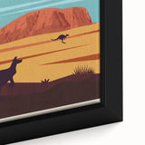 Ayers Rock Retro Travel Poster | Uluru Desert Landscape Art