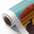 Ayers Rock Retro Travel Poster | Uluru Desert Landscape Art