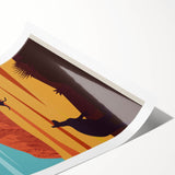 Ayers Rock Retro Travel Poster | Uluru Desert Landscape Art