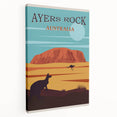 Ayers Rock Retro Travel Poster | Uluru Desert Landscape Art