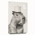 Bathroom Wall Art - Capybara with Toilet Paper Hat