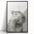 Bathroom Wall Art - Capybara with Toilet Paper Hat