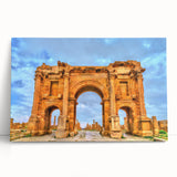 Large black and white stretched canvas of Algerian scenery, ideal for kitchen wall art or bedroom decor.