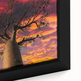 Extra large framed canvas featuring a textured, colorful depiction of a Madagascar landscape, ideal for living room decor.