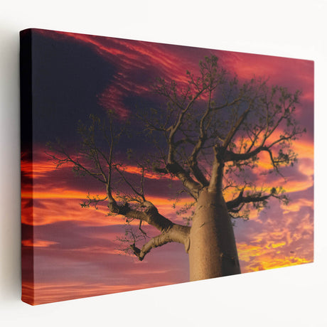 Large canvas print featuring a Madagascar landscape with lush greenery and blues, ideal for kitchen wall art.