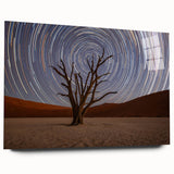 Large abstract depiction of Namibian landscape in muted earth tones on acrylic glass.