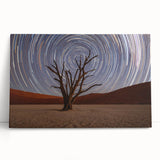 Black and white photo of Namibian landscape on stretched canvas, ideal for kitchen wall art or bedroom decor.