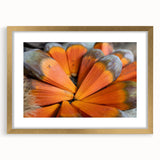 Extra large wall art featuring an abstract depiction of Seychelles scenery in textured gold and blue tones on a framed…