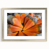 Textured art print of an abstract Seychelles scenery in muted blue and green, framed in silver, ideal for bedroom decor.