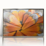 Mid-century modernist art depicting the Seychelles landscape in muted blues and greens on a silver-framed acrylic.