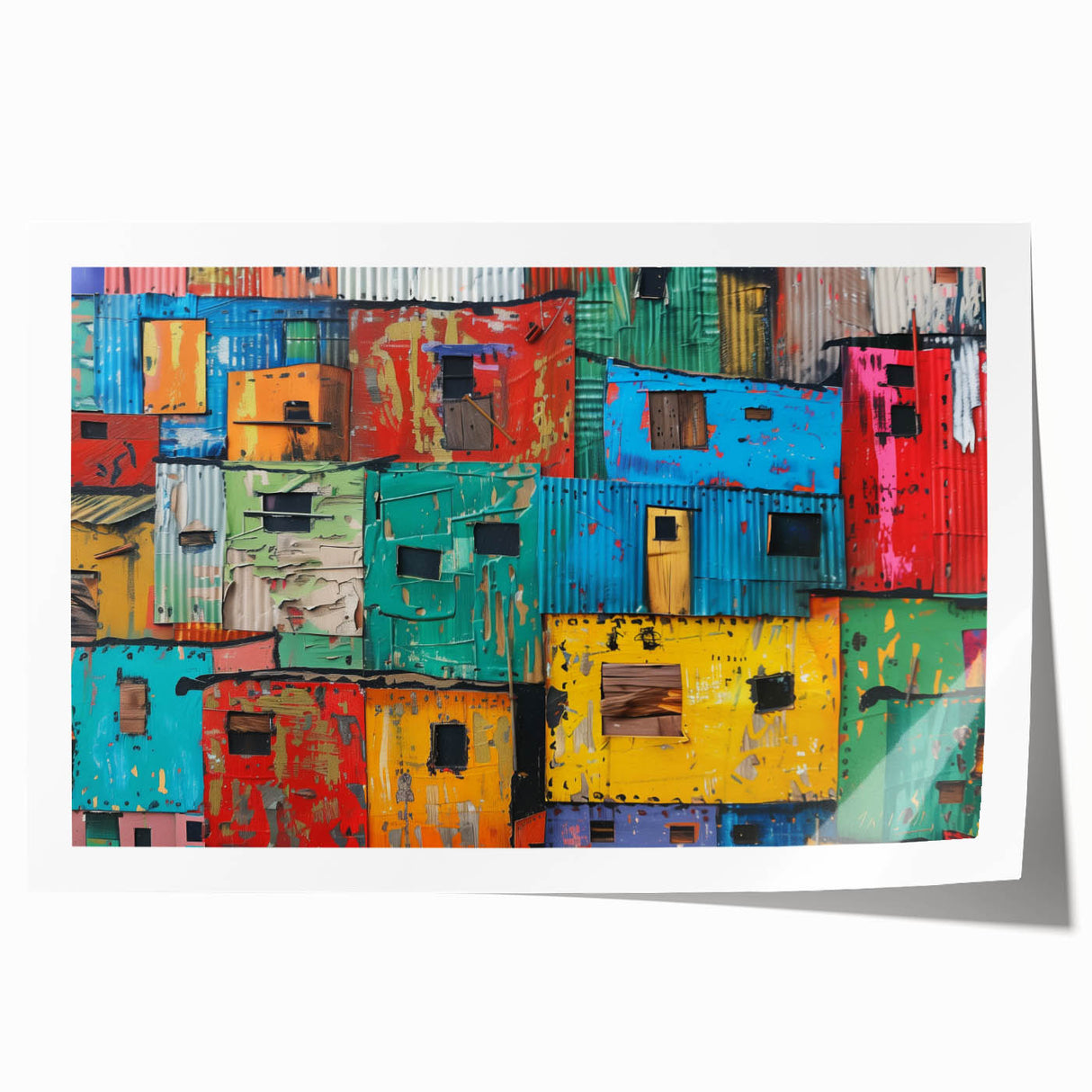 Extra large rolled print of a South African landscape with vibrant green and earth tones, ideal for dining room wall art.