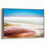 Framed canvas depicting a vintage-style Tunisian landscape in muted gold and black tones, suitable for bedroom wall art.