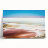 Black and white stretched canvas of Tunisian landscape, suitable as large kitchen wall art.