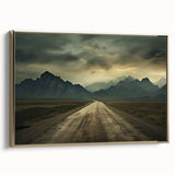 Framed canvas landscape painting of an Azerbaijan scenery in muted gold and black tones, ideal for bedroom wall art.