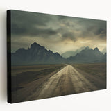 Side view of a stretched canvas featuring a serene Asian landscape in soft green and blue tones, ideal for kitchen wall art.