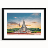 Extra large abstract art print featuring vibrant, colorful textures of Bangladesh scenery on a black framed canvas.