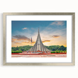 Textured abstract art print of a serene landscape, in muted earth tones on a framed canvas, suitable for bedroom decor.