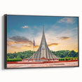 Black and white landscape art painting of Bangladesh on framed canvas, ideal for bedroom wall decor.
