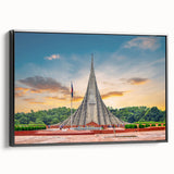 Black and white landscape art painting of Bangladesh on framed canvas, ideal for bedroom wall decor.