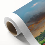 Art Deco poster of Bangladesh scenery on rolled canvas, with muted earth tones, ideal for nursery wall art.