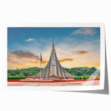 Extra large rolled print of a Bangladesh rural scene with vibrant green and yellow hues, ideal for art wall dining room.