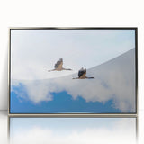 Mid-century modernist art depicting a serene Bhutanese landscape in muted earth tones on a framed acrylic panel.