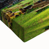 Black and white landscape art painting of Cambodian scenery on stretched canvas, suitable for bedroom wall art.