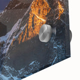 Large abstract wall art depicting a Tibetan landscape in muted earth tones on acrylic glass, ideal for dining room art.