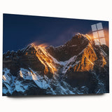 Large abstract acrylic print of Tibetan landscape in muted earth tones, ideal for bedroom or dining room decor.