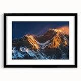 Extra large framed wall art depicting an abstract, colorful scene of Tibet with textured details.