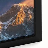 Extra large black wall art featuring a textured, colorful Tibetan landscape on framed canvas, ideal for living room decor.