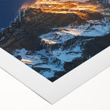 Art deco poster of Tibet scenery in muted earth tones on rolled canvas, suitable for dining room wall art.