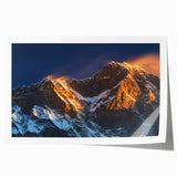 Extra large rolled print of a Tibetan landscape with vibrant floral elements, ideal for art wall dining room.