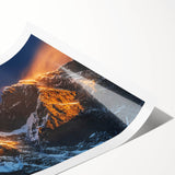 Extra large wall art featuring line art flowers, set against a muted background of Tibet scenery on a rolled print.