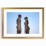 Extra large abstract art print in textured style, featuring muted earth tones on a framed canvas.