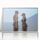 Art Deco poster featuring a stylized Georgia landscape in muted green and brown tones, acrylic framed.