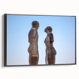 Black and white landscape art painting of Georgian scenery on framed canvas, ideal for bedroom wall decor.