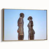 Framed canvas featuring a vintage-style landscape painting of Georgian scenery in muted gold and black tones.