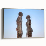 Landscape art painting of a serene Georgian scenery on framed canvas, featuring muted earth tones ideal for office decor.