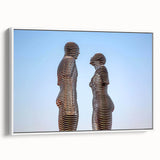 Extra large framed canvas of vintage poster art featuring colorful Asian scenery, ideal for living room decor.