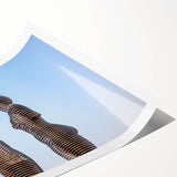 Extra large wall art featuring line art flowers in muted earth tones on rolled canvas, suitable for large living room decor.