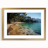 Extra large abstract art print of Hong Kong skyline in muted gold and black tones, framed with a gold mat.