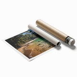 Extra large rolled print of Hong Kong skyline with vibrant twilight hues, ideal for classy bathroom wall art.