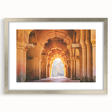 Textured art print of an abstract landscape in earthy tones on a framed canvas, suitable for bedroom decor.