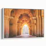 Vintage poster art of a scenic Indian landscape on framed canvas, featuring colorful art in extra large size.