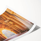 Extra large wall art featuring line art flowers in muted earth tones on a rolled canvas, ideal for large living room decor.